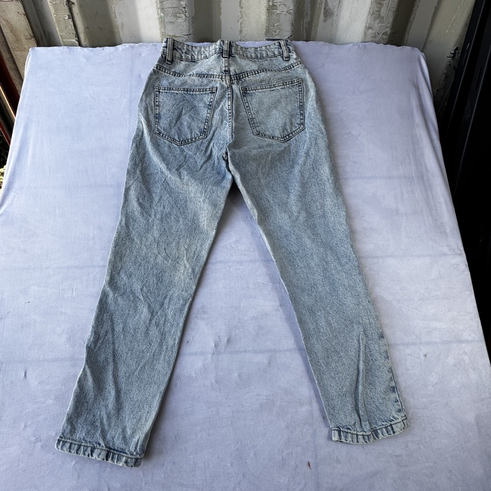 Cotton On Mom Jeans Womens 6 Blue Denim Acid Wash Straight Leg Streetwear Preppy